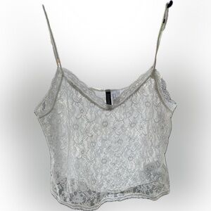 H&M White Lace Camisole Top